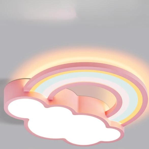 Children's Room Ceiling Lamp Cartoon Rainbow Clouds Simple And Warm Boys And Girls Bedroom Princess Room Light Fixtures