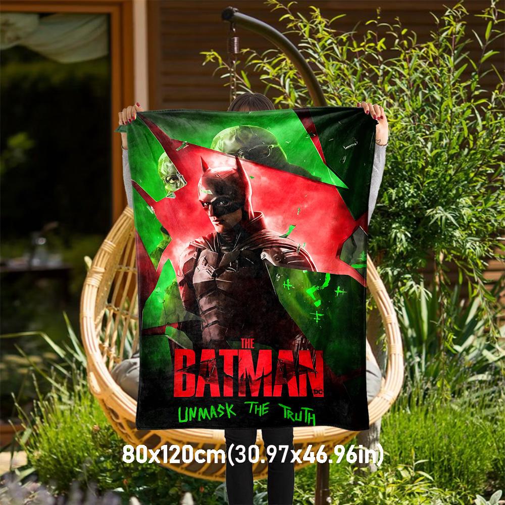 

1pc Batman Unmask Truth Outdoor Blanket - Throw Blanket, Soft , Flannel Blankets, Living Room, Travel, Camping-1102034 80x120cm