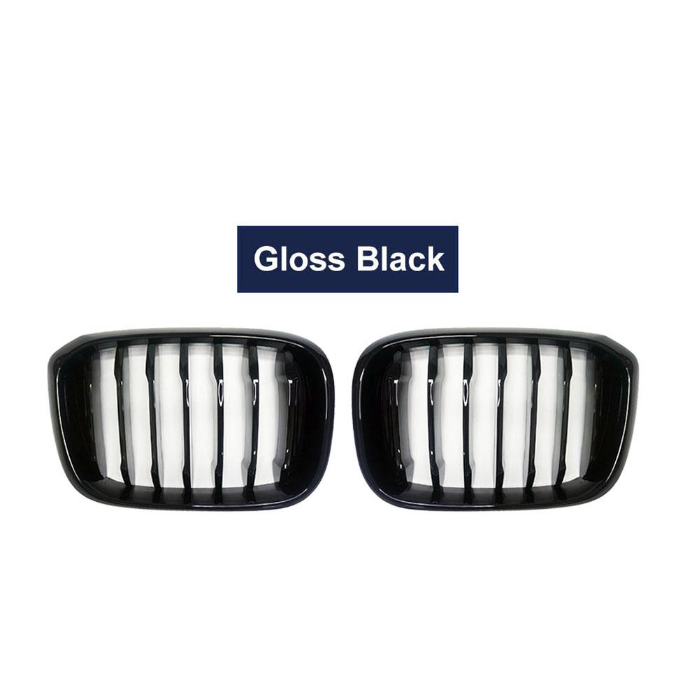 2PCS One Slat Grill Front Kidney Grilles For BMW 3 4 X3 X4 G01 G02 G08 2018- Glossy Matte Black Racing Grills Car Styling