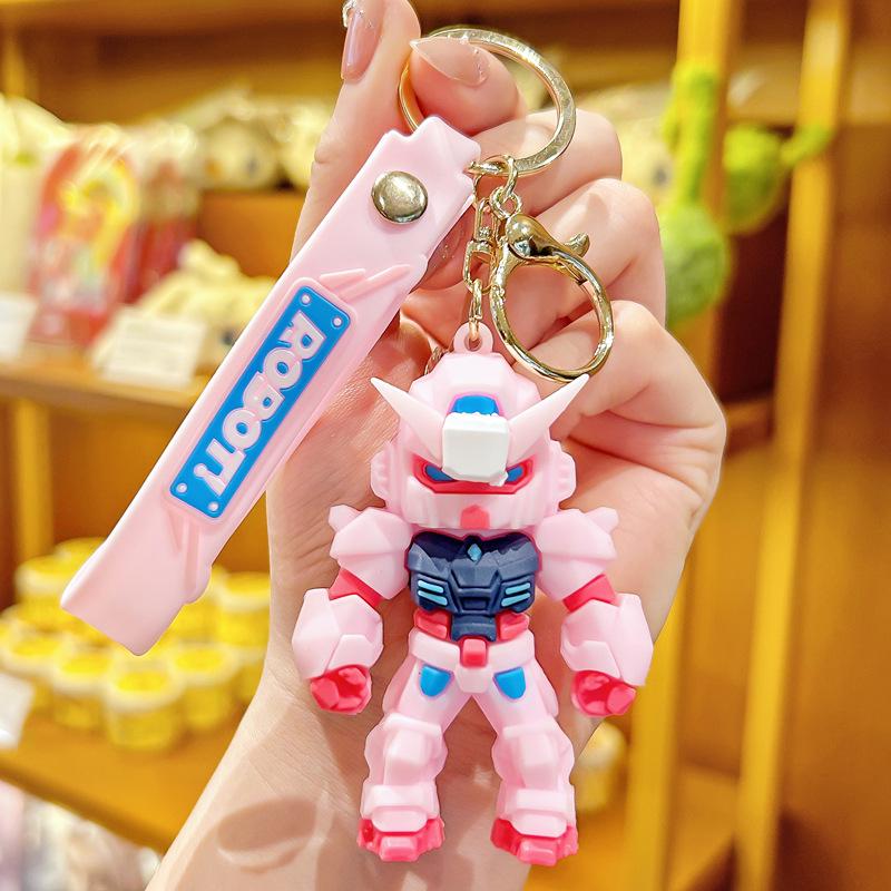 Trendy Creative Mecha Battle Robot Keychain - Cool Unisex Student Backpack Pendant Gift