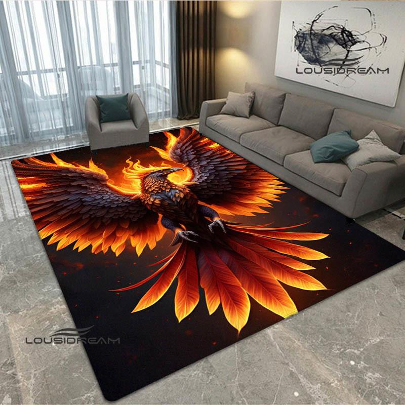 3D Phoenix Printed Carpet Kitchen Mats Non -slip Carpet Outdoor Carpets Area Rug Bedroom Decor Pink Room Decor Birthday Gift