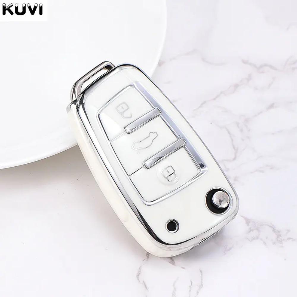 Soft TPU Car Flip Key Case Cover Holder for A1 A3 A6 A6L Q2 Q3 Q7 TTS R8 S6 RS3 Key Protection Shell Fob Accessories