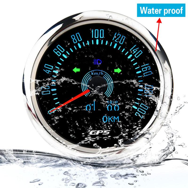 Universal GPS Speedometer 85mm Car Motorcycle Speed Meter Gauge 7 Colors Backlit Odometer Gauges Trip ODO COG 12V/24V
