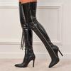 Neue Mode Designer Quasten Oberschenkelhoch Damen Schuhe Sexy Spitz Zehen Reißverschluss Overknee Stiefel Stilettoabsätze Größe 35-42