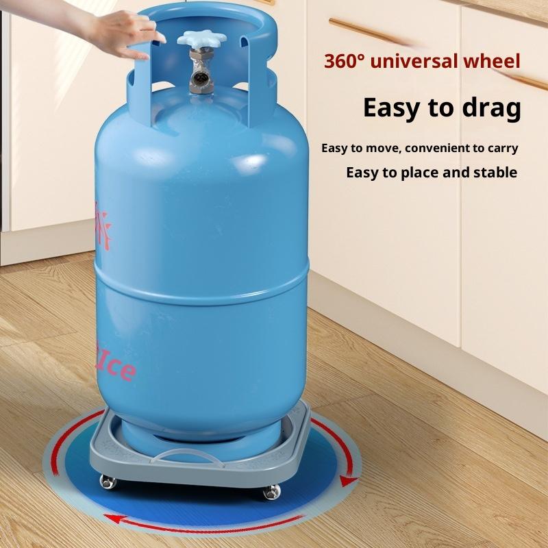 Universal Movable Gas Tank Bracket Heavy Duty With Wheels Flower Pot Stand Tray Square Plastic Gas Cylinder Base