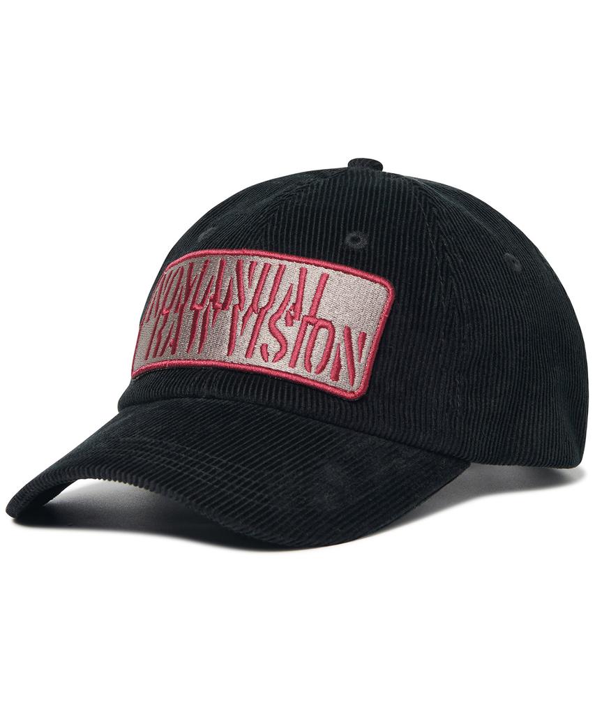 Nomaenyueol Sign Patched Corduroy Ball Cap - Black