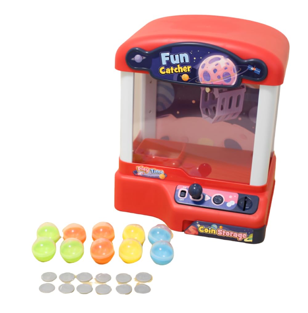 

Vita UFO Catcher Game Mini 23cm W x 20cm D x 27cm Includes 12 Coins and 10 Includes UFO Crane Game Red, H, Capsules, BGM, Medal, Catcher,