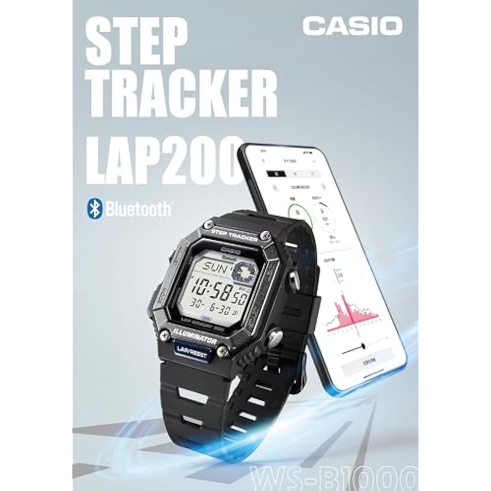 Casio] Wristwatch Casio Collection [Genuine Japan] Equipped with Bluetooth 10 ATM waterproof WS-B...