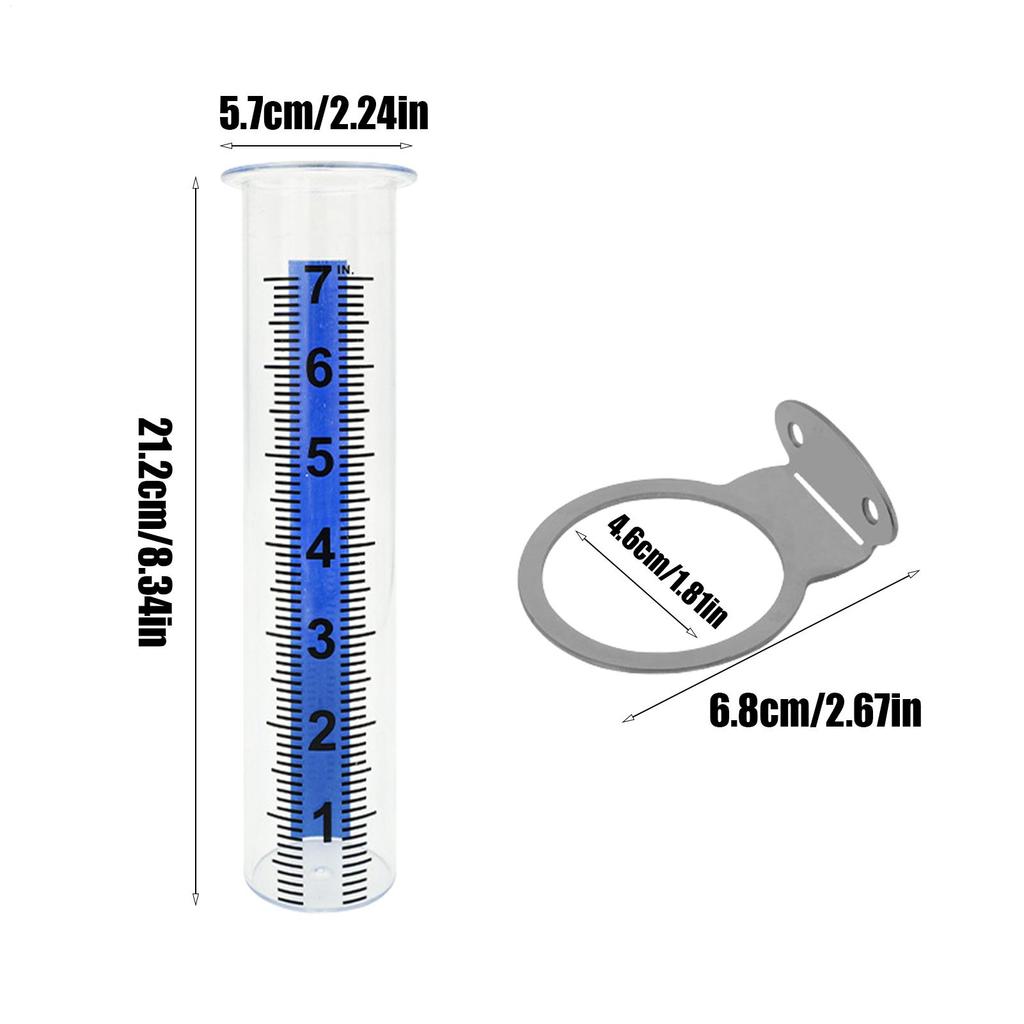 Outdoor Rain Gauge Accurate Rain Measure Tool Weatherproof Rainfall Gauge for Fence Yard Patio Lawn Farm Deck Outdoors