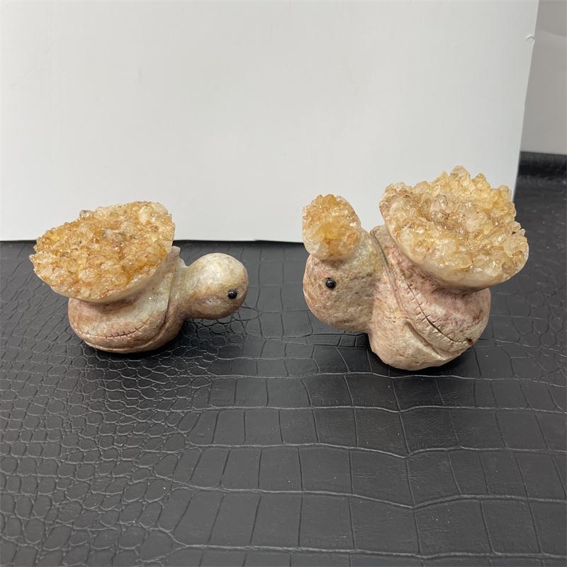Natural Crystal Cluster Turtle Citrine cluster Turtles For Decoration