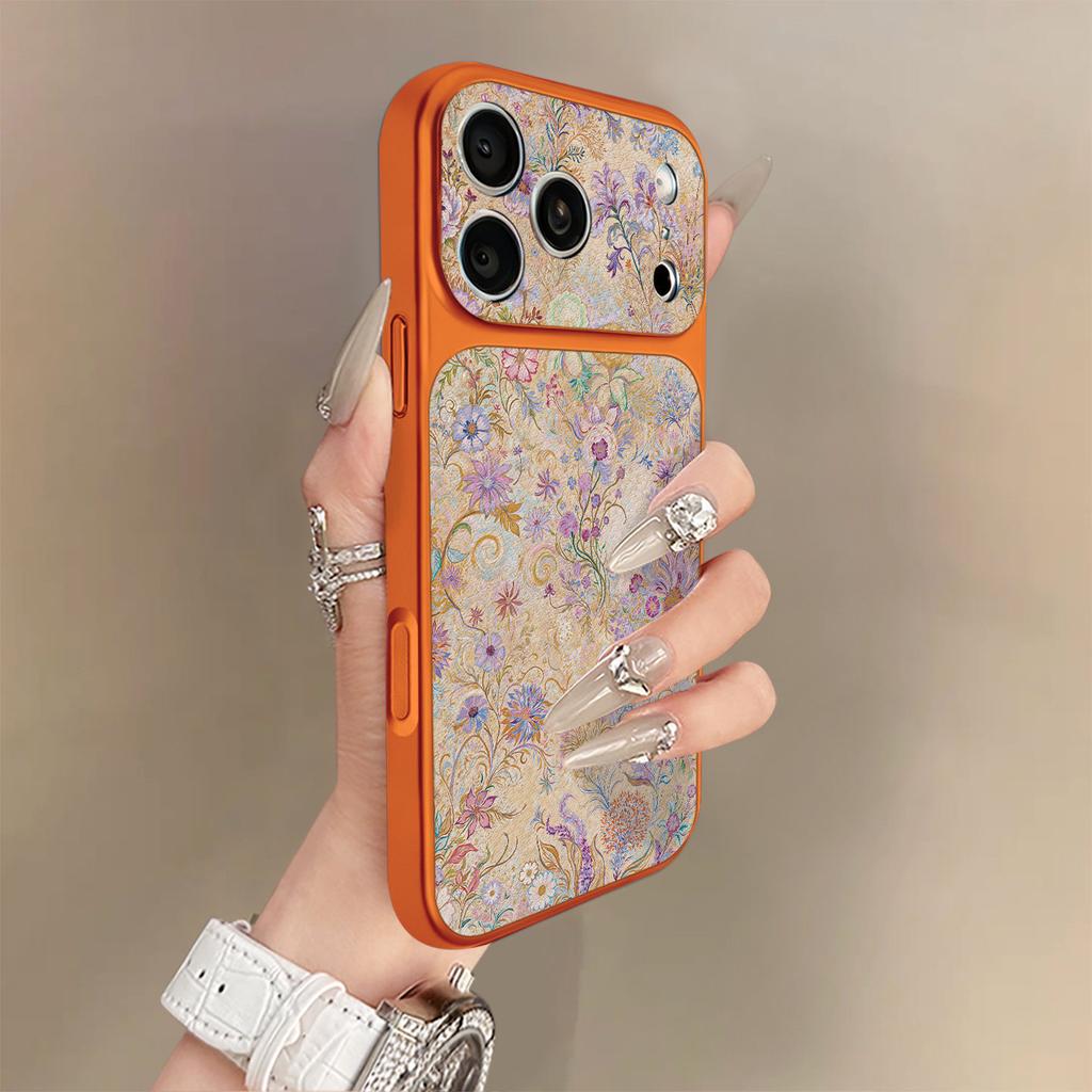 Flowers are everywhere, suitable for iPhone17promax mobile phone case, Apple 16pro new 15pro niche 16 leather.