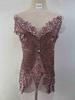 Halloween 3D Glass Corset Dress with Stretch Feature Halloween Sequined Corset with Rhinestone Motif Applique Sew-On Garment
