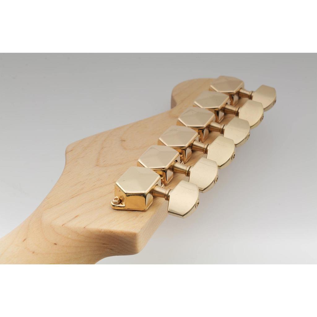 Musiclily Pro Guitar Tuning Pegs for Electric Gold 6-in-line Stratocaster/Telecaster Guitars, Finish.