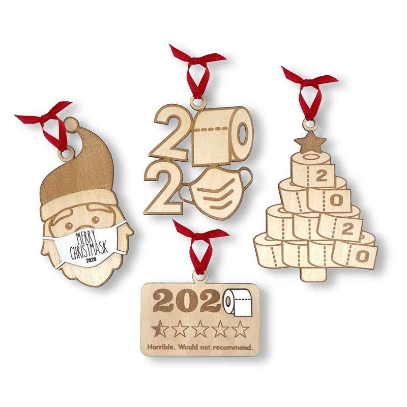 Charming Wooden 2020 Christmas Toilet Paper Santa Claus Quarantine Decoration