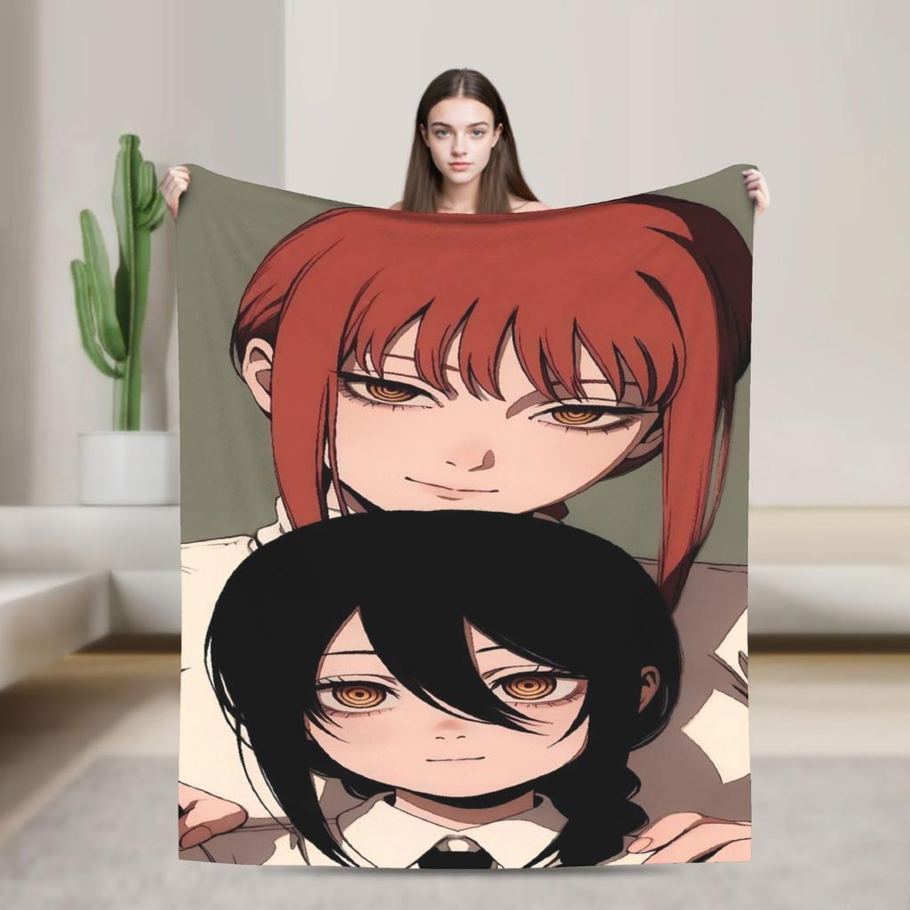 Reze layered manga Blankets Quality Super Warm Chainsaws Mans Throw Blanket Winter Picnic Home Decor Graphic Bedspread