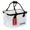 Riseway UEV-043 Folding Bucket (with Lid) for Rock Fishing, 36cm, White