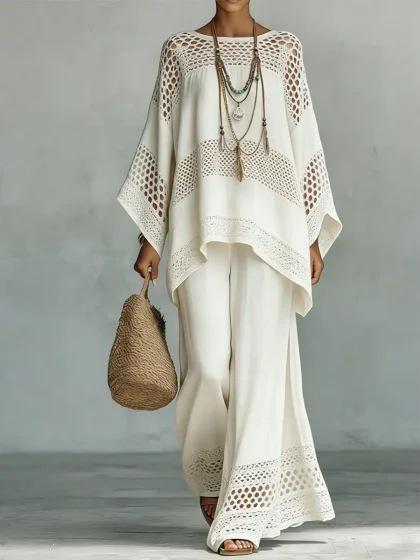 Y116 Summer Bohemian Paisley Printed Two-piece Set Large Size Casual Set