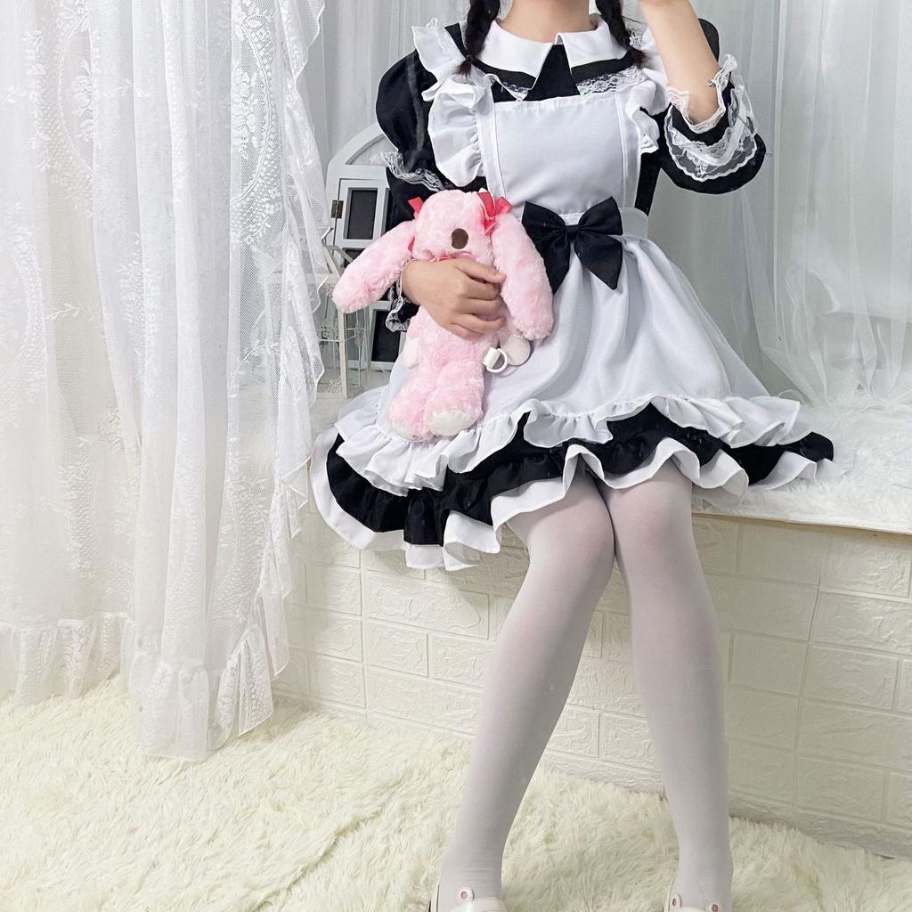 Alice Fantasy Wonderland Maid Cosplay Costume, Long-sleeved Soft Girl Cute Princess Dress