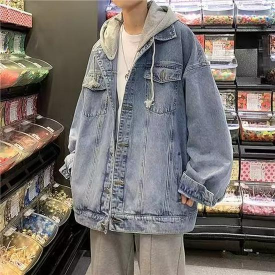 Men's Trendy Hooded Denim Jacket Two-Piece: Casual Autumn/Winter Loose Fit