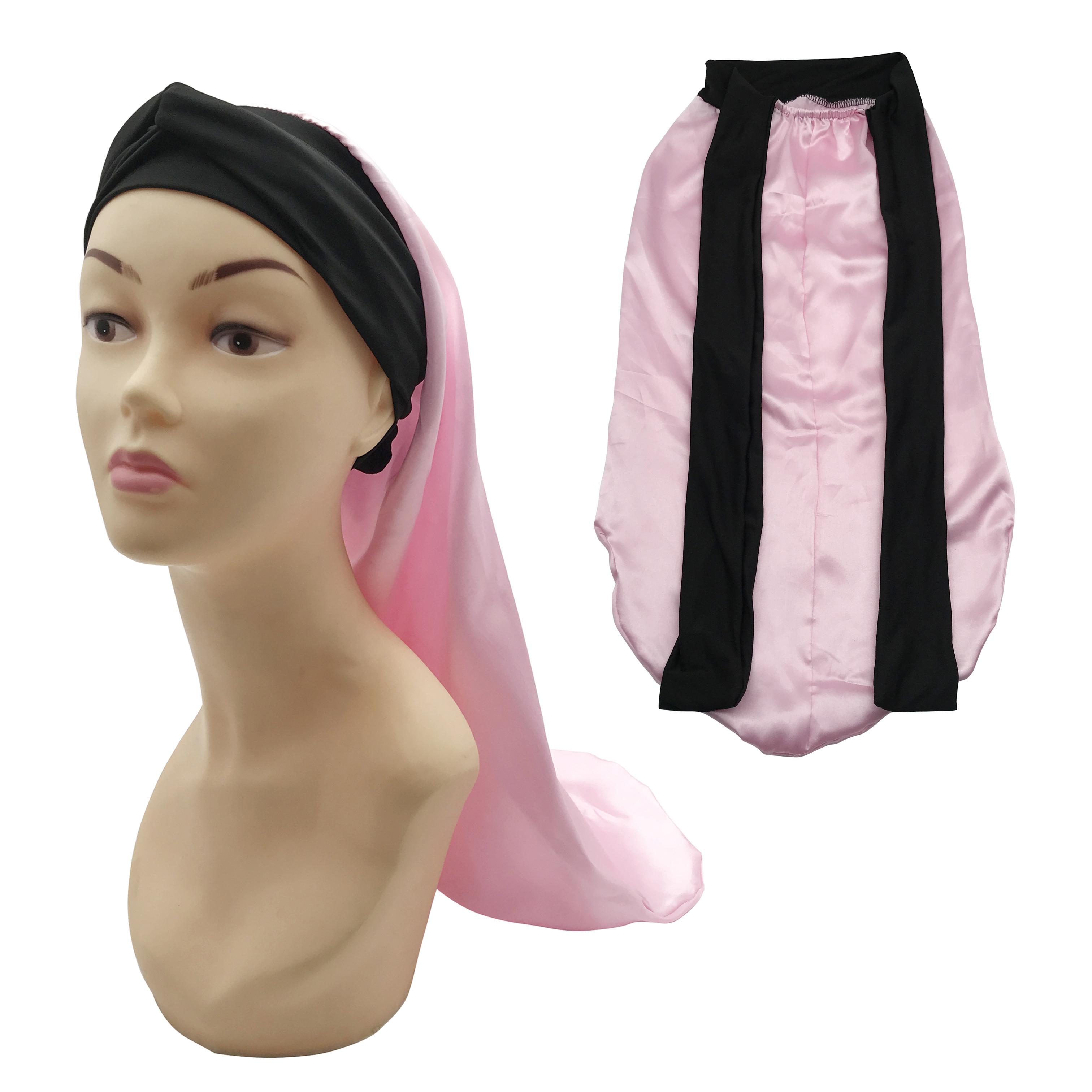 NO MOQ Free Sample Reversible Sleeping Satin Bonnet Silk Satin African Long Hair Bonnet With Tie