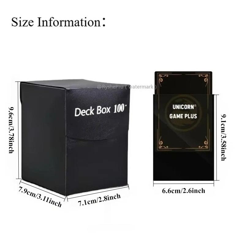 Cards Deck Box for Pokemon MTG TCG Trading Cards with 1pc Divider and 100PCS 66x91mm Matte Standard Size Card Sleeve for TCG MTG
