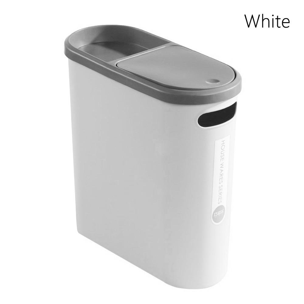 10L Trash Can Plastic Rubbish Bin Creative Semi Automatic Garbage Bin  Small Bathroom Storage