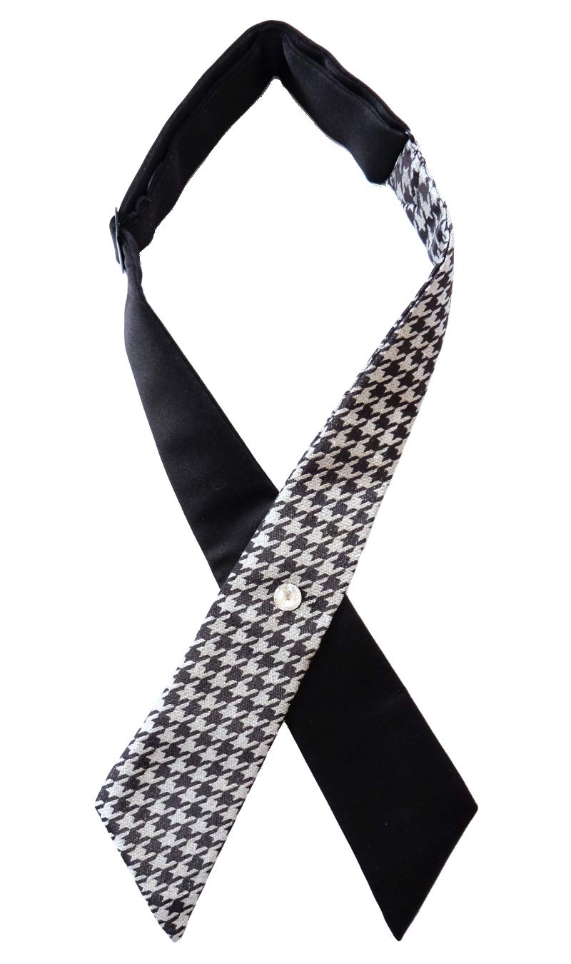 

[D+Arts] Cross Tie, Black, with Glitter, Silk, Made in Japan (Houndstooth Pattern)