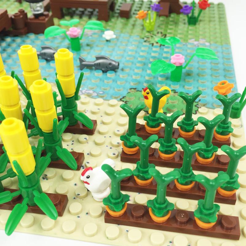 MOC Pastoral Landscape Outdoor Farm Scene Building Blocks Children's Toys