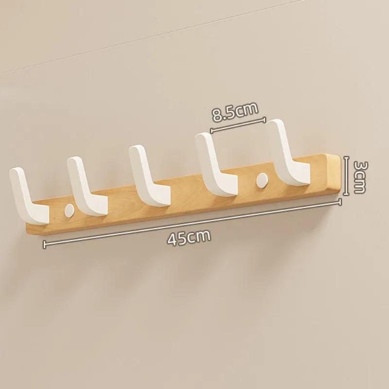 Solid Wood Wall Clothes Hanger Entrance Living Room Bedroom Cloakroom Wall Clothes Hanger Clothing Storage Organizer Home Decor