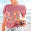 SUNKISSED Floral T-Shirt – Retro Summer Tee, Bright Boho Style