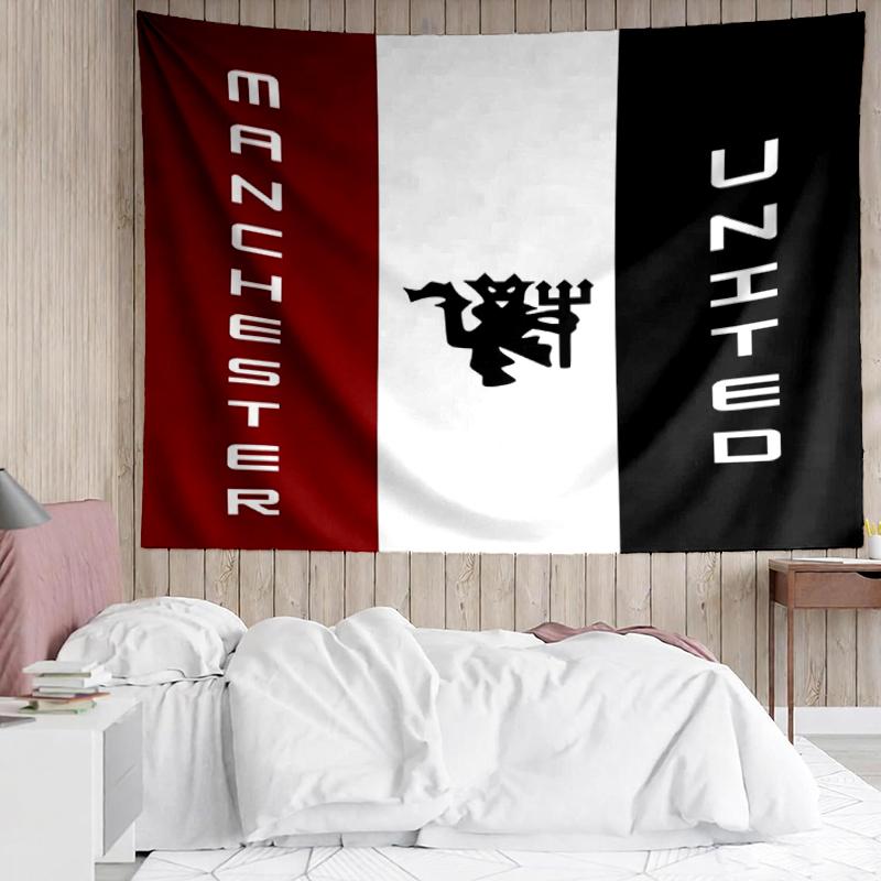 Manchester United Print Tapestry, Backdrop, Easy Setup, Ideal for Bedroom, Office & Living Room, with Aesthetic Wall Hanging Decor.