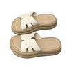 Thick-soled cool slippers for women's summer outer wear 2025 new models with skirts, high-end seaside beach one-word drag, Internet celebrity sandals