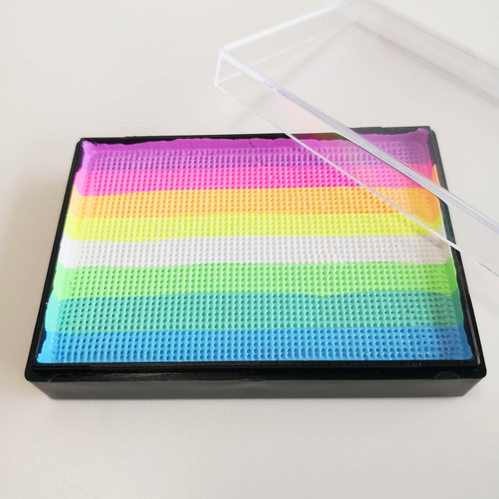 Vopsea profesională activată cu apă pentru față și corp curcubeu tort despărțit pictură facială vopsea corporală neon UV vopsea corporală luminoasă lumina neagră