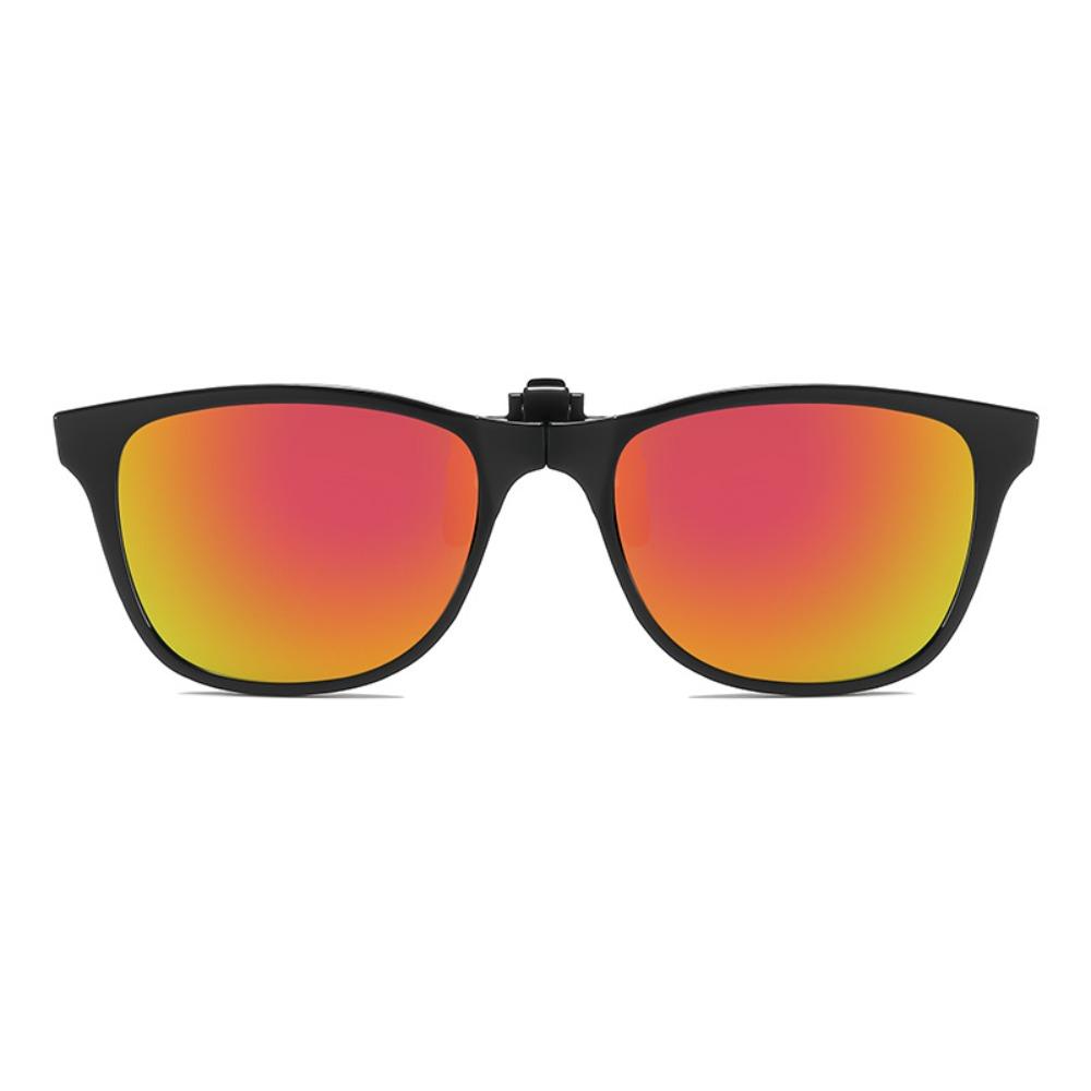 Vintage Square Clip On Sunglasses foldable Flip Up Anti Blue Light Glasses Polarized Anti Glare Competitive Games Goggles красный