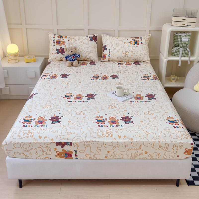 Hautfreundliches Spannbettlaken 100% Baumwolle Bettlaken Cartoon-Stil Bettbezug Home Matratzenschoner Lençol (Kissenbezug muss bestellt werden)