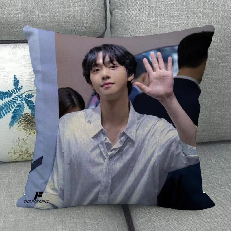 Custom Ahn Hyo Seop Pillowcase Wedding Decorative Cotton Linen Pillow Case For Home Pillowcover 45X45(One Sides)