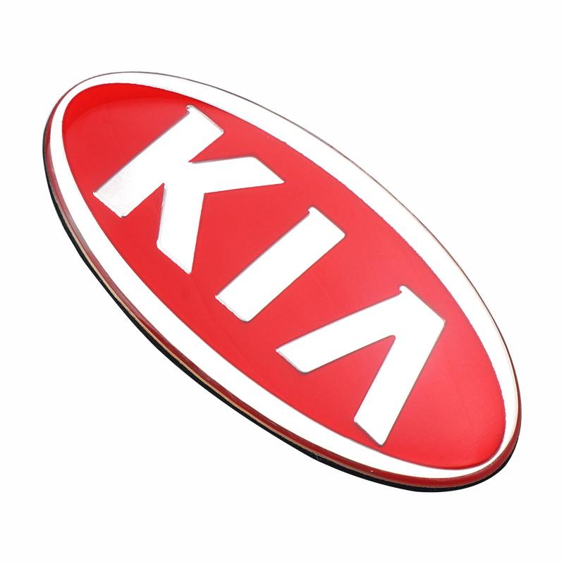 8.5*4.3cm Aluminium Emblem Decal Car Steering Wheel Center Badge Sticker For KIA K2 K3 K5 KX5 GT Rio Optima Sorento Accessories