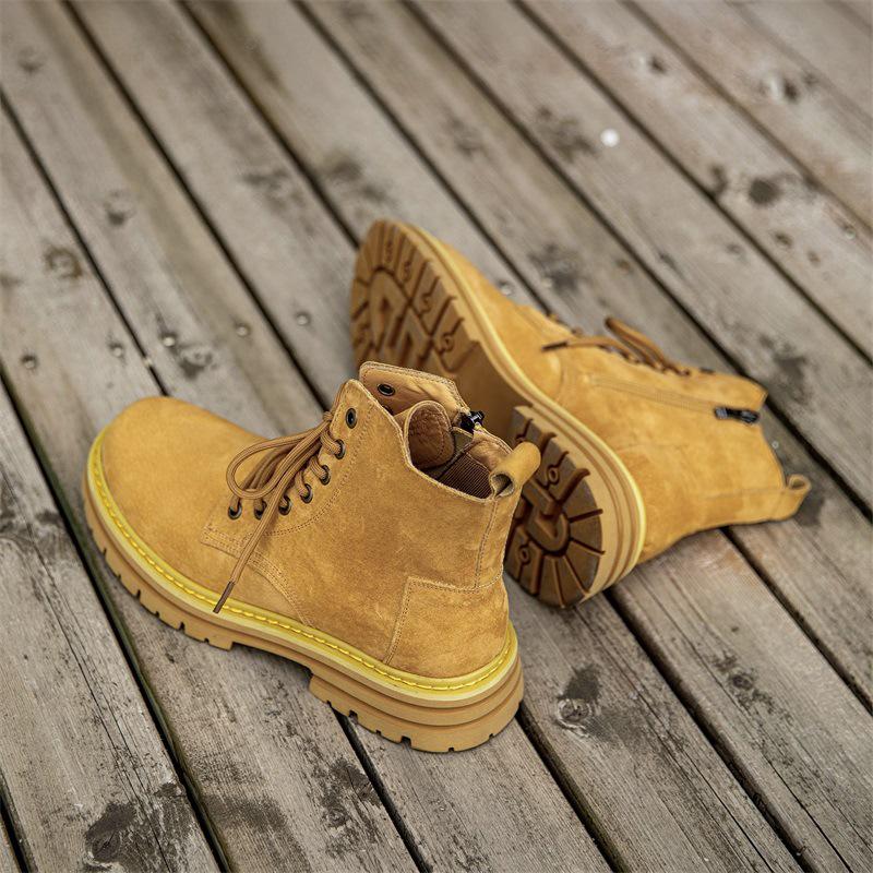 Pánské retro kožené martensky - Podzimní ležérní pouštní boty na zip se silnou podrážkou