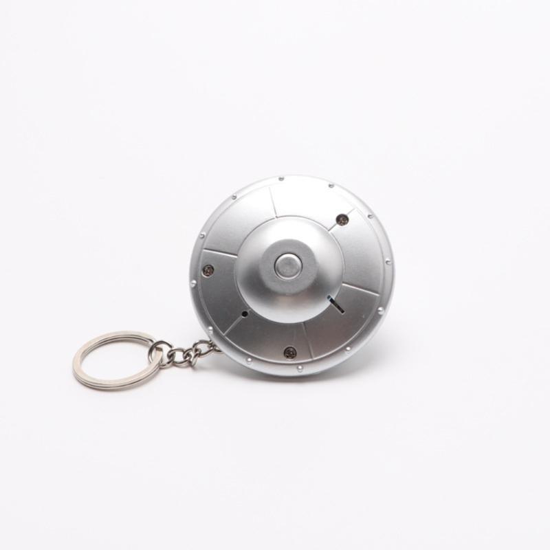 Portachiavi Ornamento UFO Carino Mini Modello Astronave Ciondolo Portachiavi con Luce LED