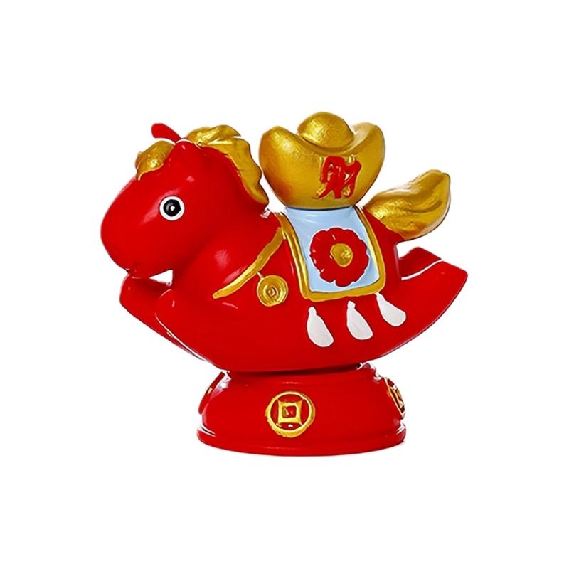 Traditional Modern Design Horse Sculpture with Rotating Base Resins Desk Shelf Decoration For Festives Celebration