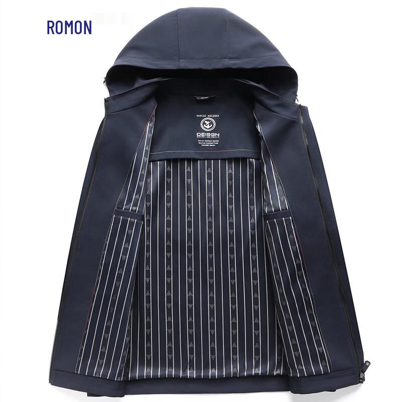 Rommon Men's Hooded Business Casual Jacket