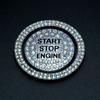 1 Set Ring and Button Car Bling One-Click Start Stop Engine Ignition Sticker Universal Crystal Rhinestone Metal Decor Cover