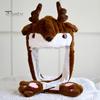 Christmas Santa Hat Ear Moving Jumping Hat Santa Claus Elk Snowman Snowflake Cosplay Hat Xmas Holiday Party Costume Photo Prop Gift