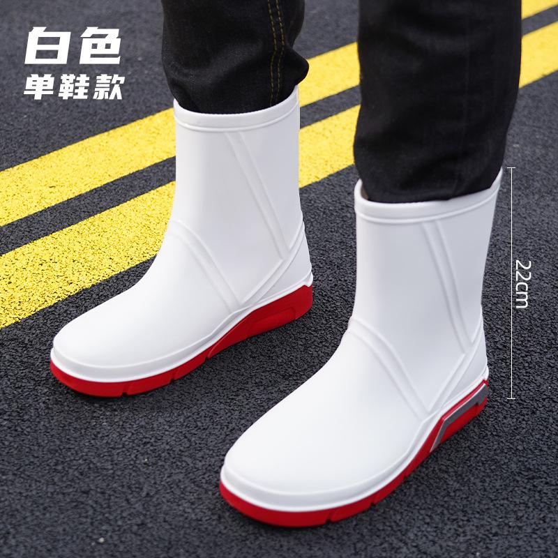 

Модные мужские резиновые сапоги 2025 года, водонепроницаемые нескользящие рыболовные сапоги средней высоты, мужские водные сапоги 44