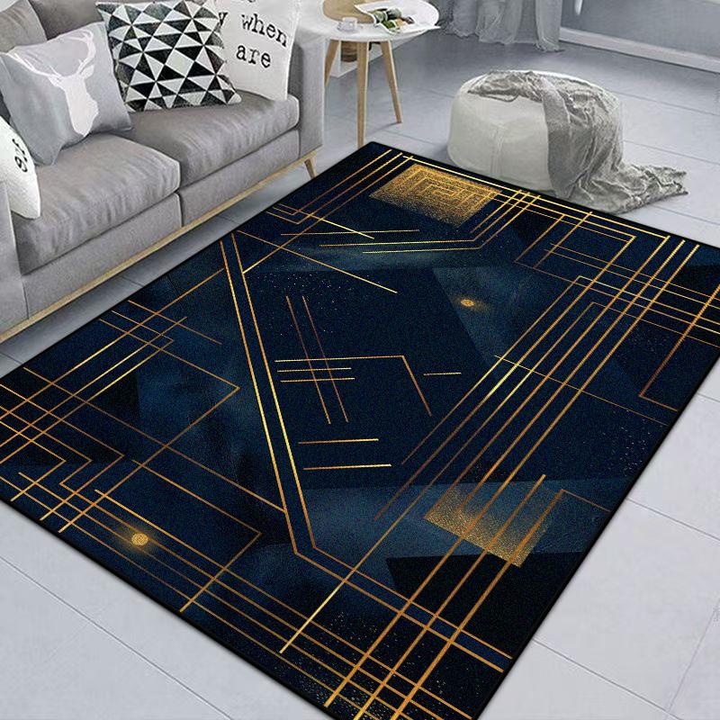 Moderner Geometrischer Teppich Wohnzimmer Zuhause Luxus Nordisches Dekor Zuhause Nachttisch Maschinenwaschbare Matte rutschfest Schlafzimmerteppich Spielzimmer