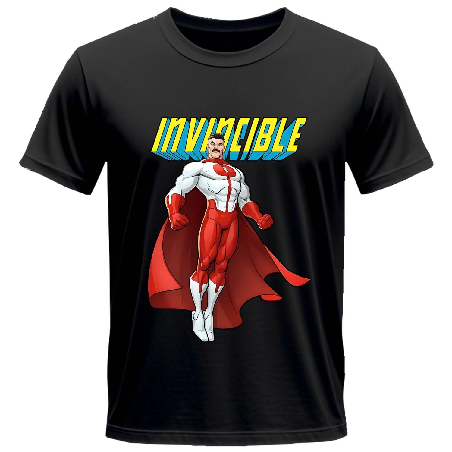 

Omni-man Merch T-Shirts Invincible Men Women Adult Anime 100% Cotton T Shirt Round Collar Short Sleeve All Seasons Tops XXXXXL чорний