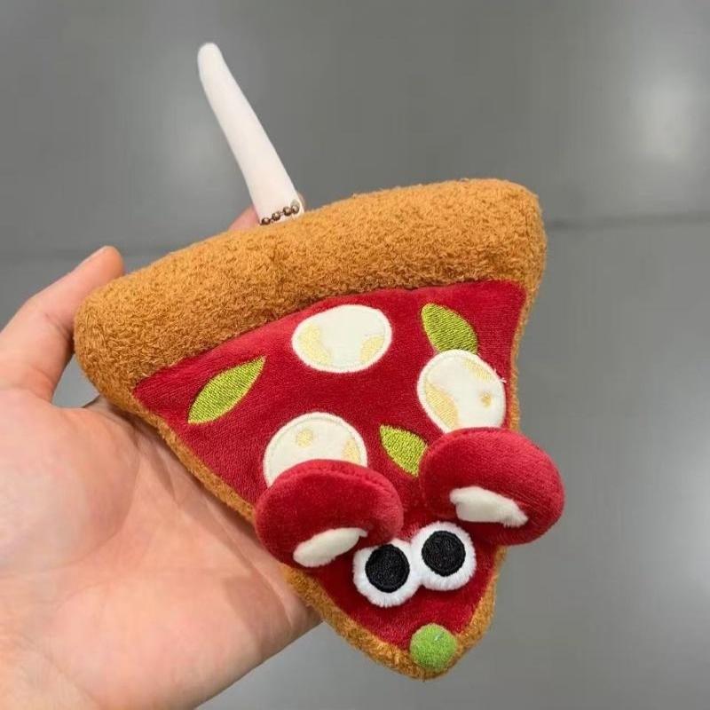 Niedlicher Pizza-Maus Plüsch Schlüsselanhänger Kreatives Essens-Plüschtier Puppe Tasche Anhänger Lustiges Ratten Kuscheltier Für Freunde Geburtstagsgeschenk Kawaii