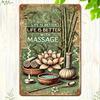[2D Flat] 1pc, Massage Makes Life Better- Vintage Metal Tin Painting, Art Decoration, Easy to Install, 19.81X29.97 cm, Indoor An