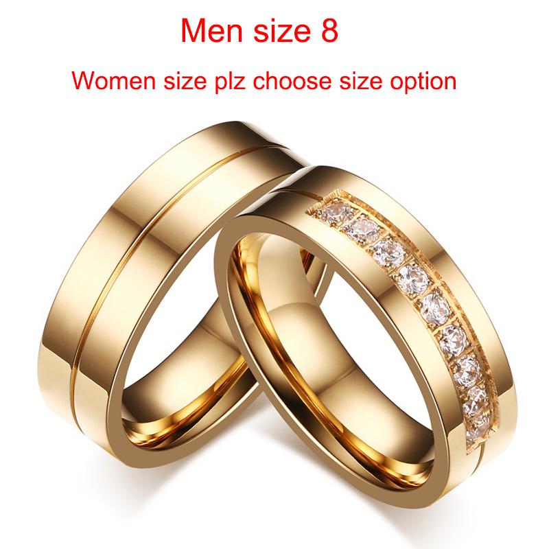 Vnox 1 Pair Wedding Rings for Women Men Couple Promise Band Stainless Steel Anniversary Engagement Jewelry Alliance Bijoux