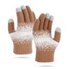 Men's And Women's Knitted Yarn Five Finger Warm Gloves With Thick Velvet Gloves